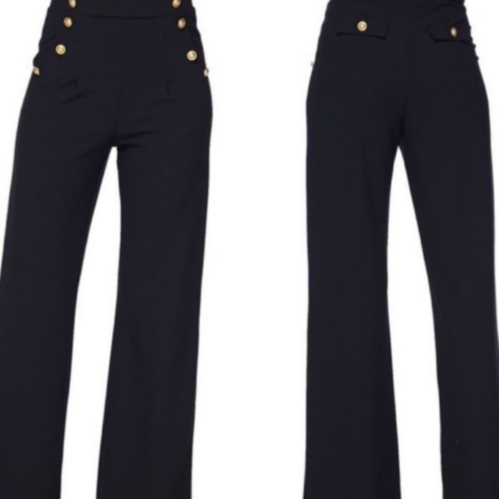 Sailor Style with Gold Buttons Wide Leg Pants  Size Small Only - Picture 2 of 3